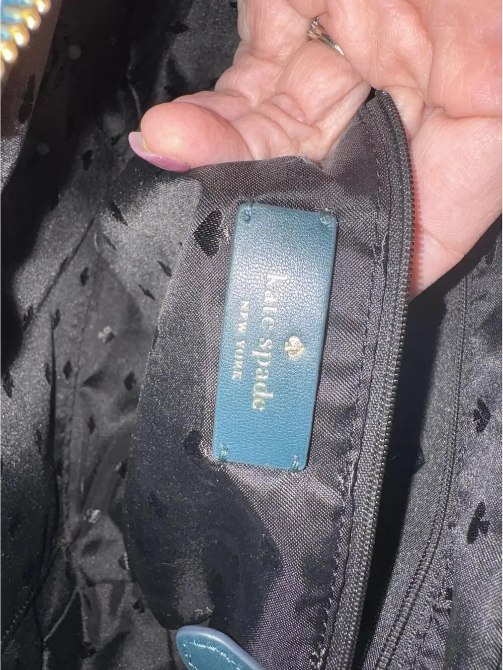 Kate Spade New York Teal Furry Small Tote/Crossbody Bag